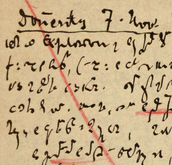 Ausschnitt einer Tagebuchseite in Gabelsberger-Schrift